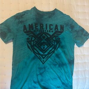 American Fighter Turquoise and Black Graphic Tee